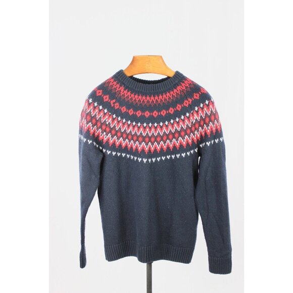 Abercrombie & Fitch Other - Men's AMBERCROMBIE & FITCH Navy Red Fair Isle Knit Crew Neck Sweater, Size M